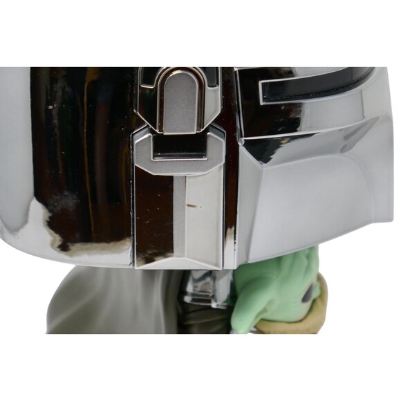 Funko Pop! Star Wars The Mandalorian (Chrome) & The Child Jumbo Size Bobblehead - Picture 10 of 11